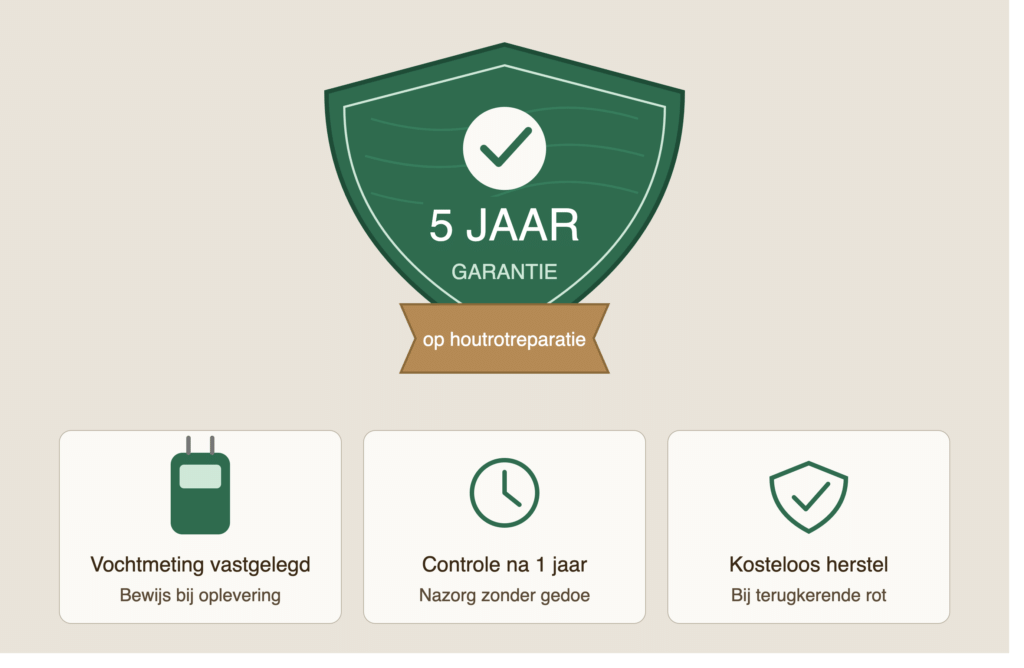 garantie houtrot reparatie