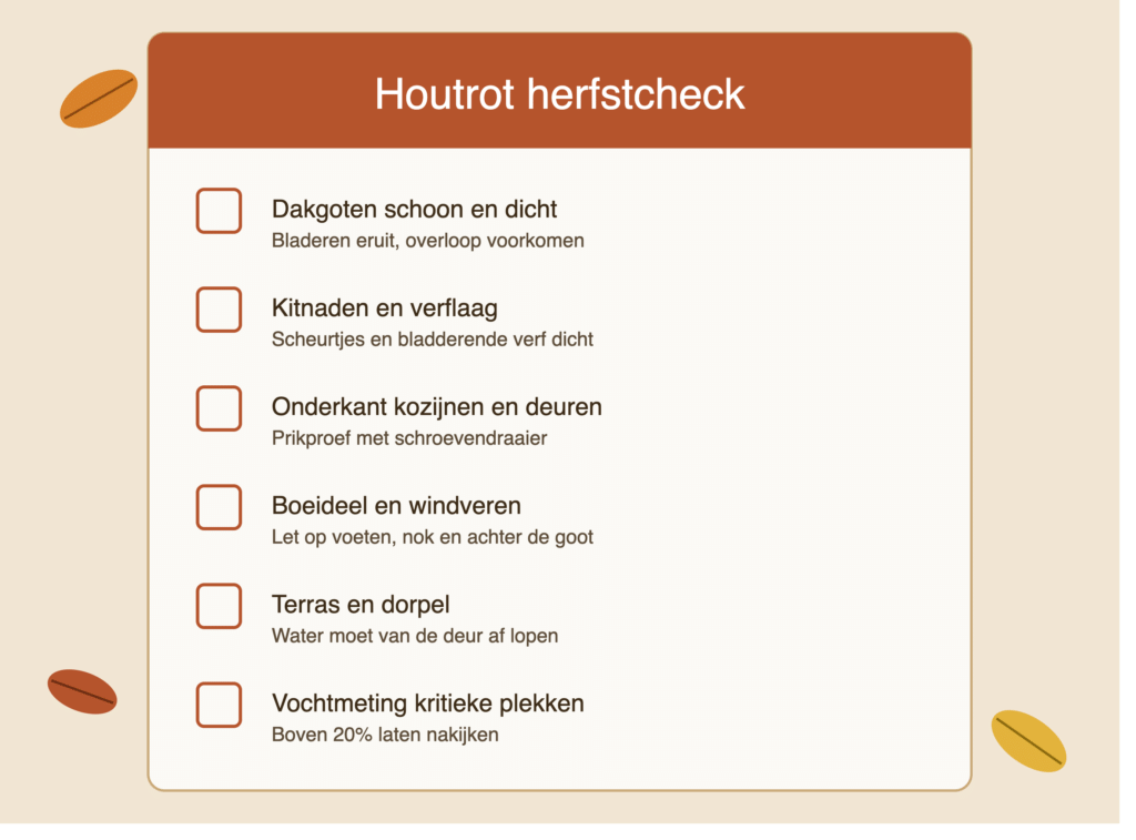 houtrot herfst checklist